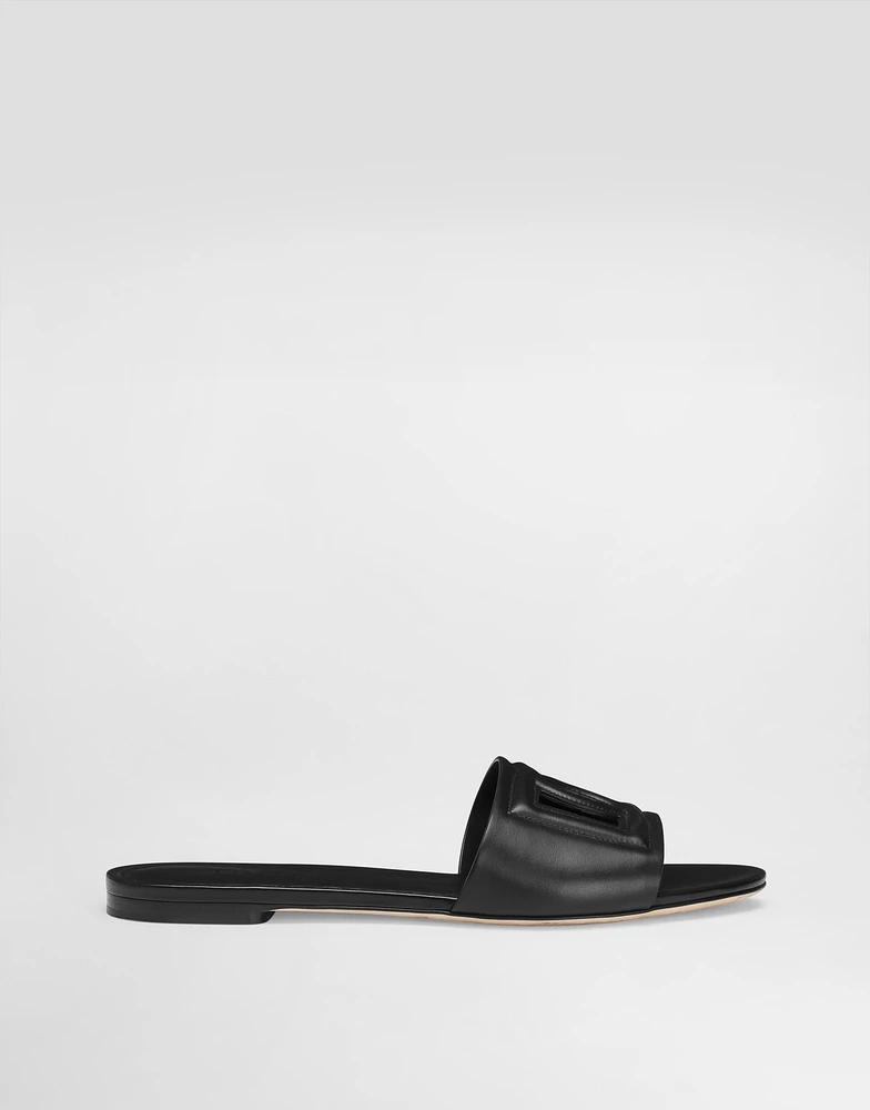 Calfskin slides with DG Millennials logo
