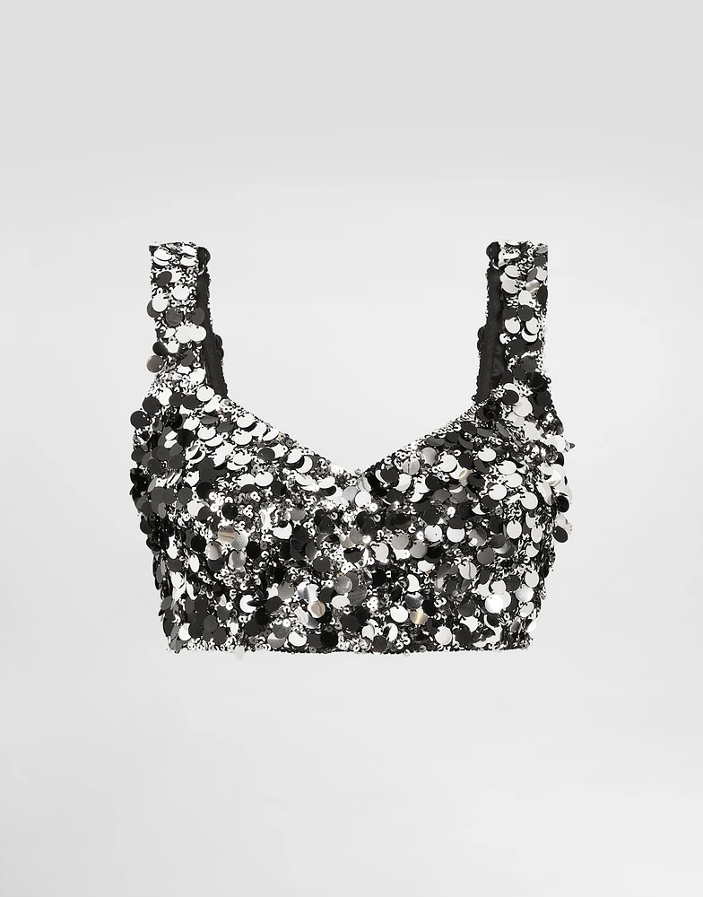Sequined bralette top