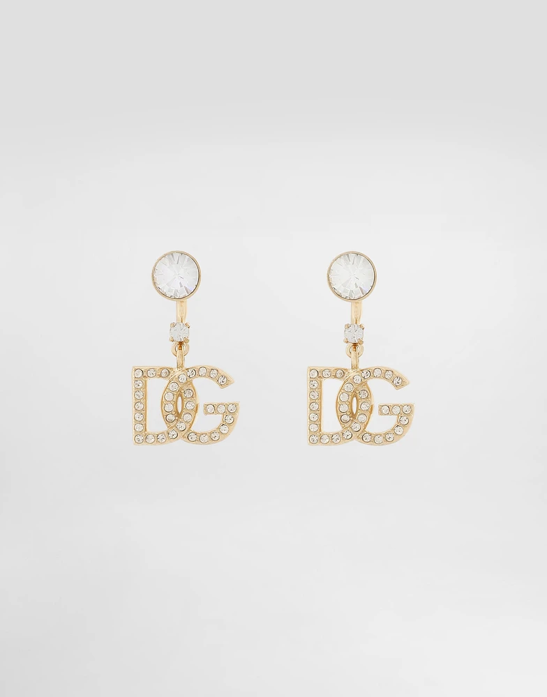 Earrings with DG logo and rhinestones