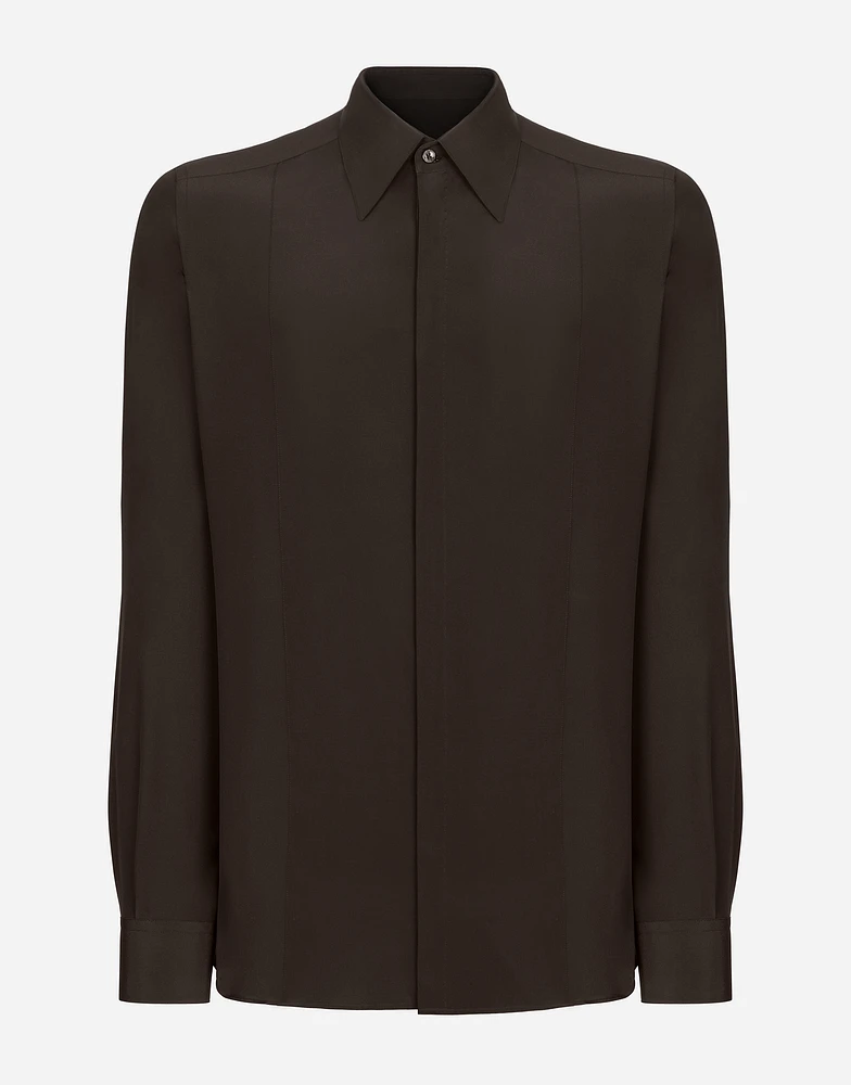 Silk Martini-fit shirt with front