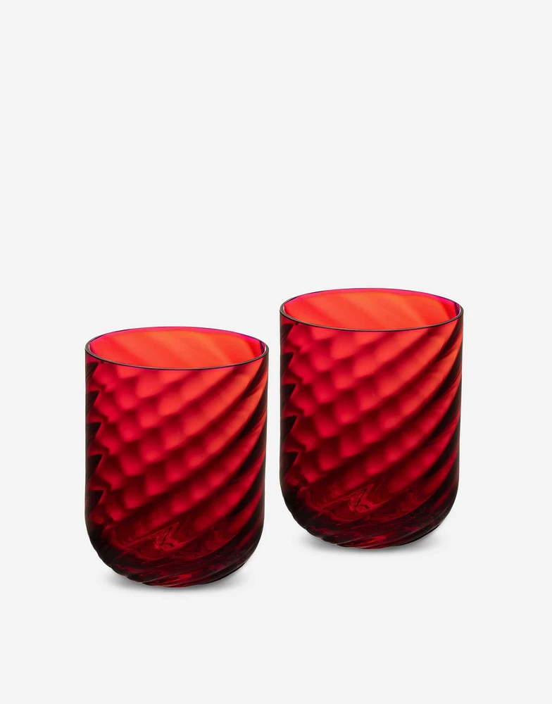 Set 2 Hand-Blown Murano Water Glasses
