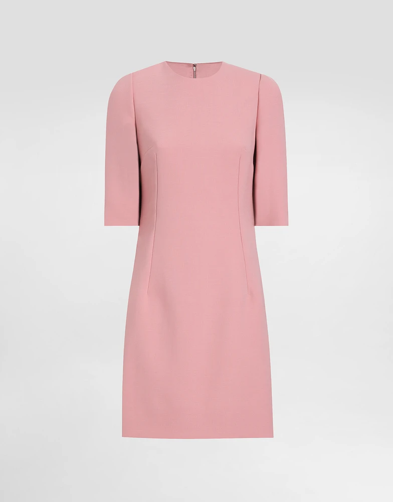 Wool crepe midi fit-and-flare dress