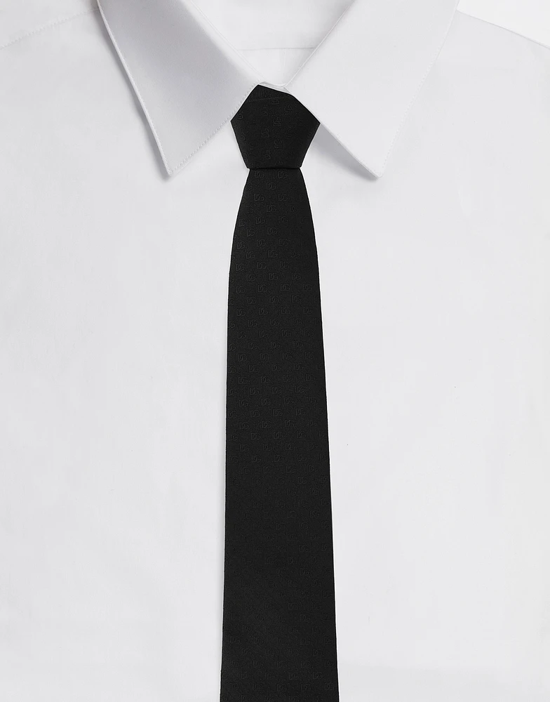 8-cm silk jacquard blade tie with DG logo