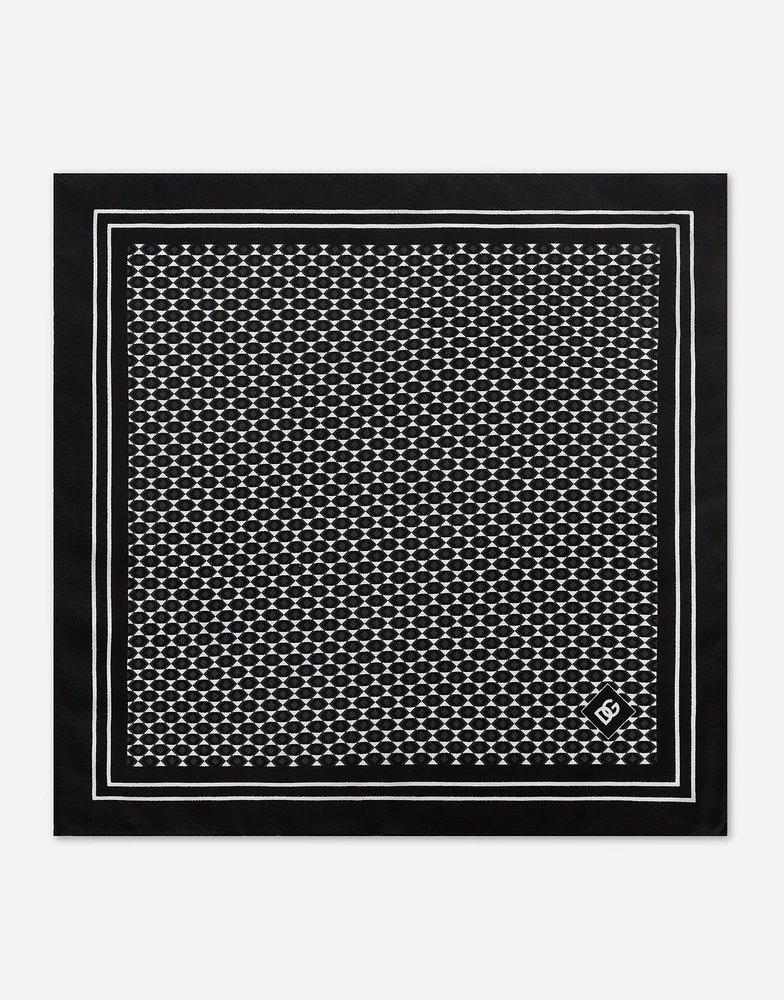 Printed silk pocket square
