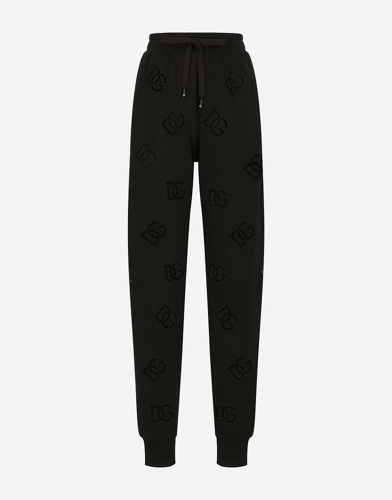 Jersey jogging pants with cut-out and DG logo