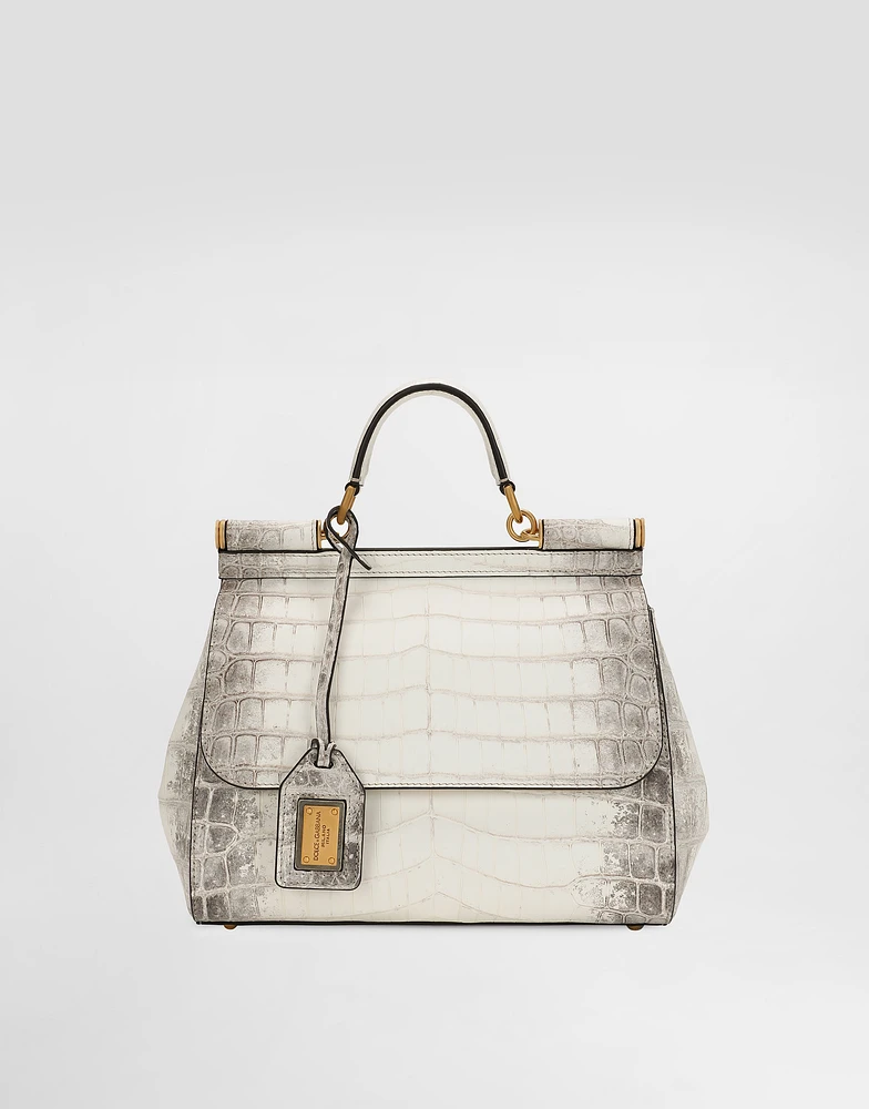 Large Sicily handbag in himalayan crocodile leather