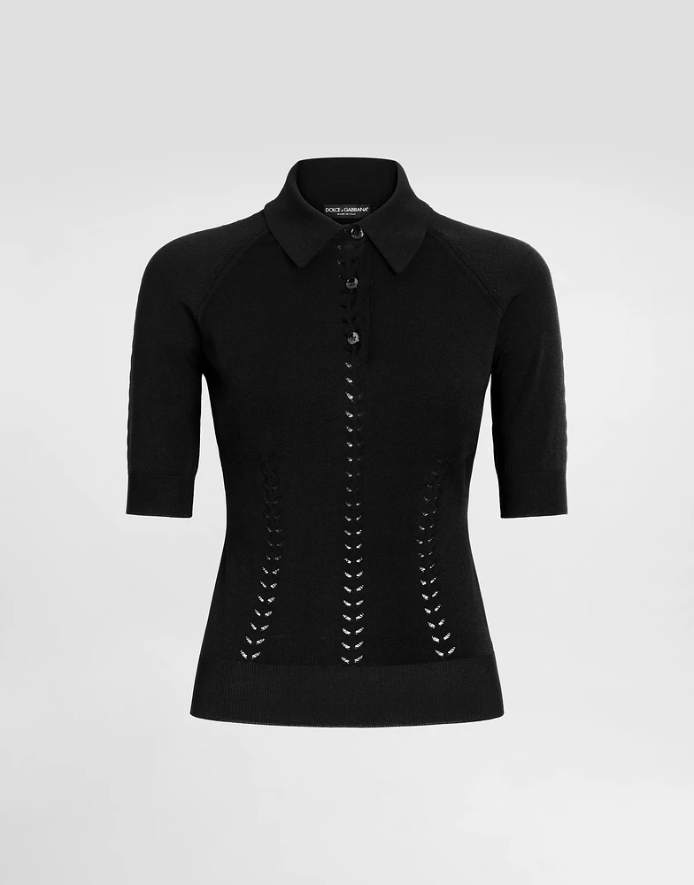 Viscose polo-shirt