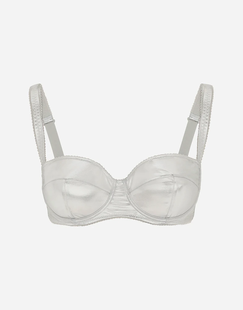 Foiled jersey balconette bra