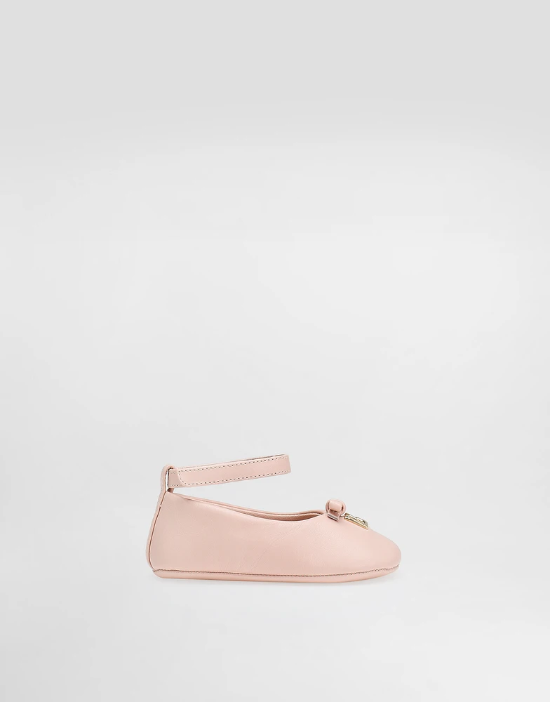 Nappa leather ballet flats with logo