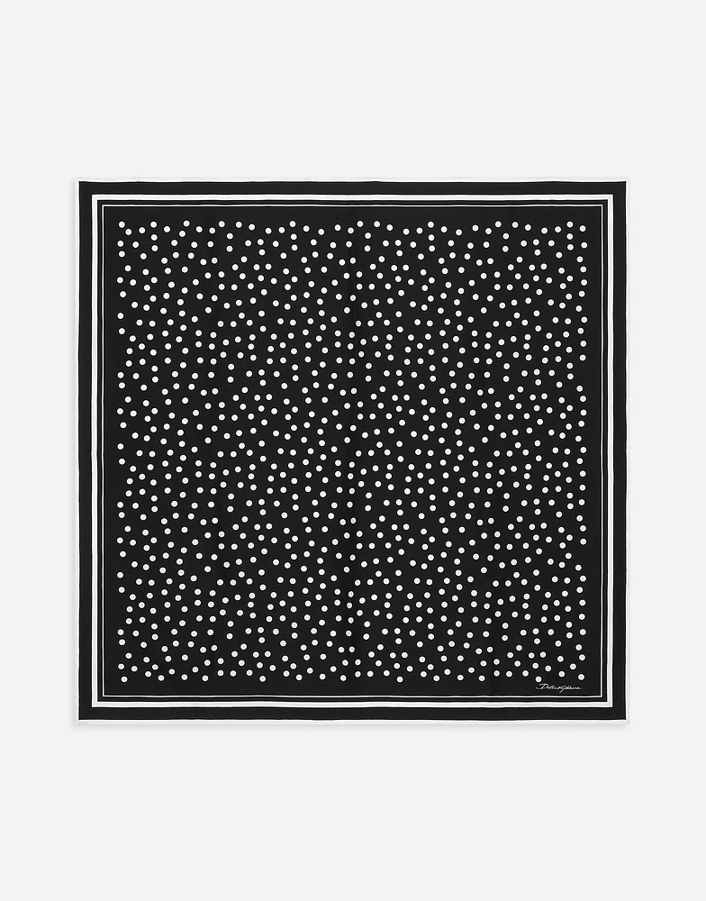 Polka-dot twill scarf (90x90)