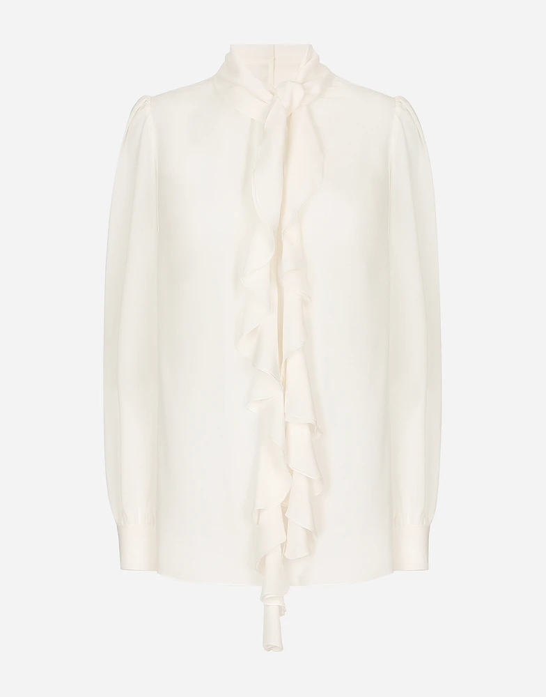 Georgette blouse with ruches