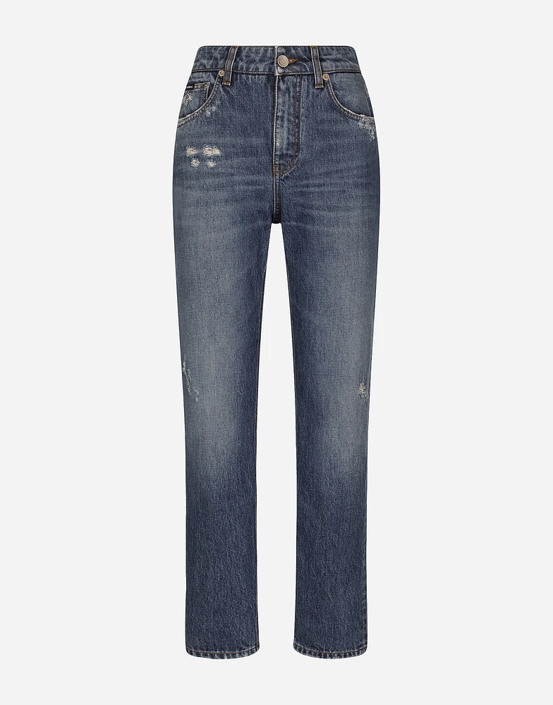 Boyfriend jeans medium blue denim
