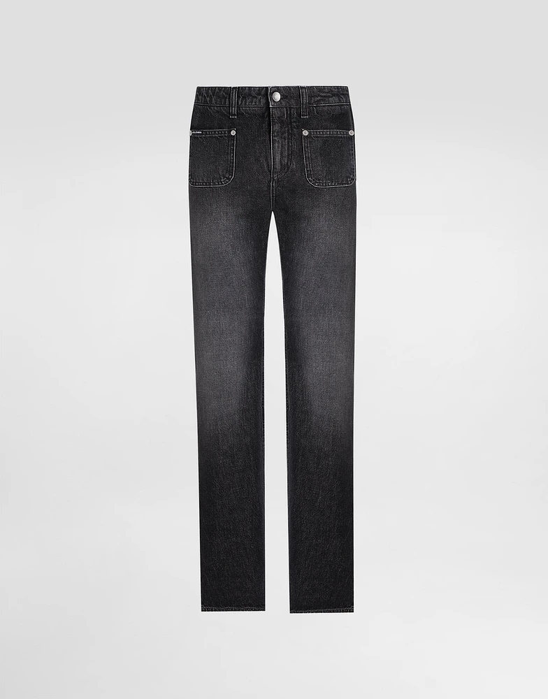 Flared denim jeans