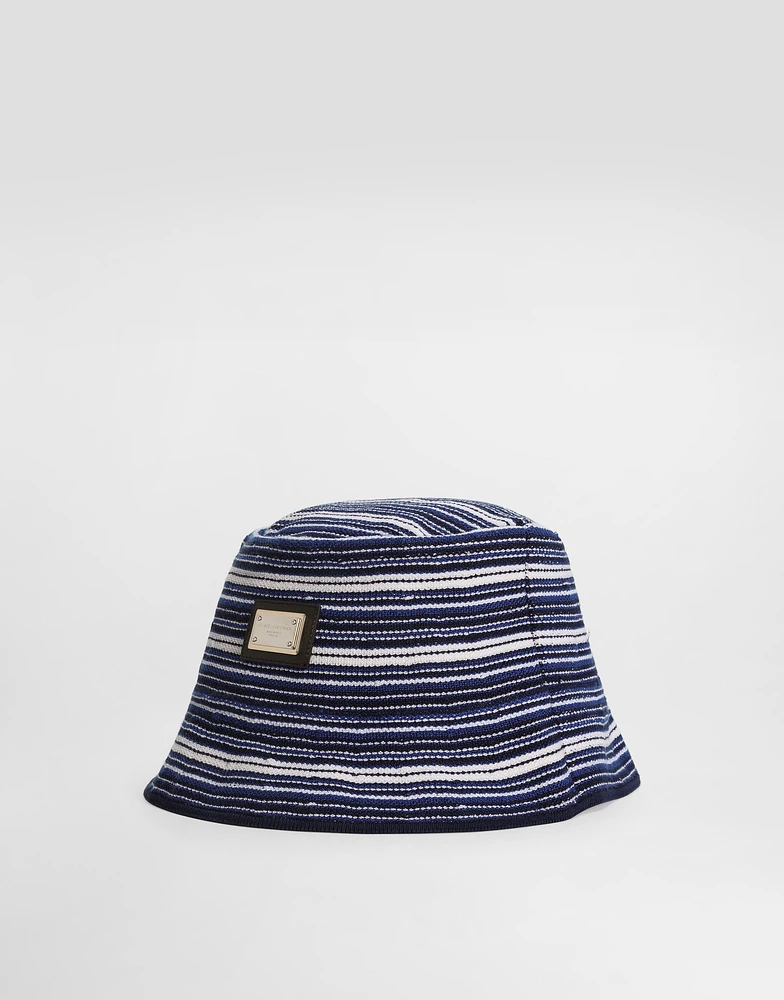 Knit honeycomb bucket hat