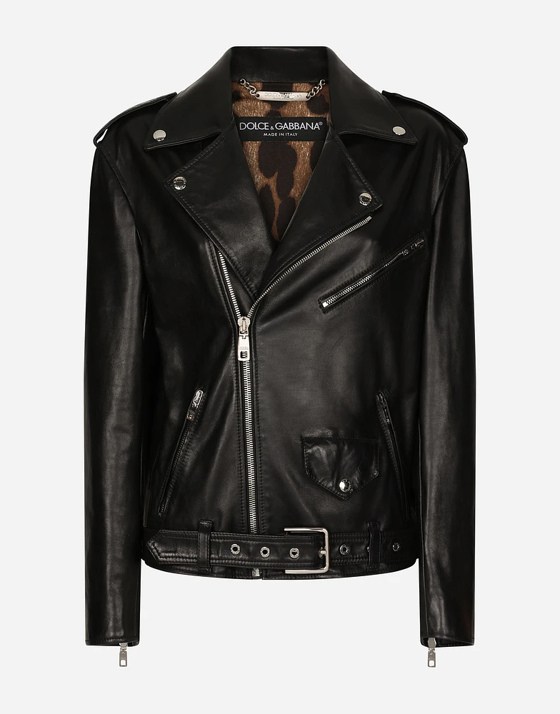 Leather biker jacket