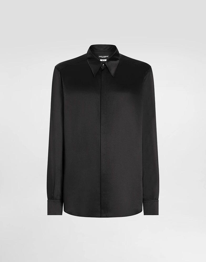 Silk satin Martini-fit shirt