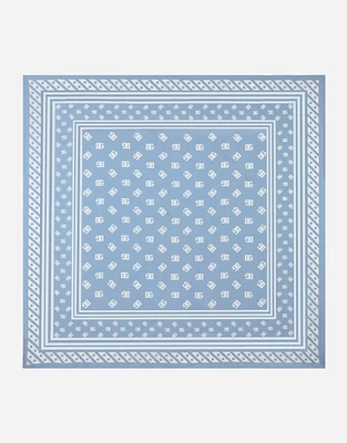 Silk twill foulard with all-over DG logo print (90x90)