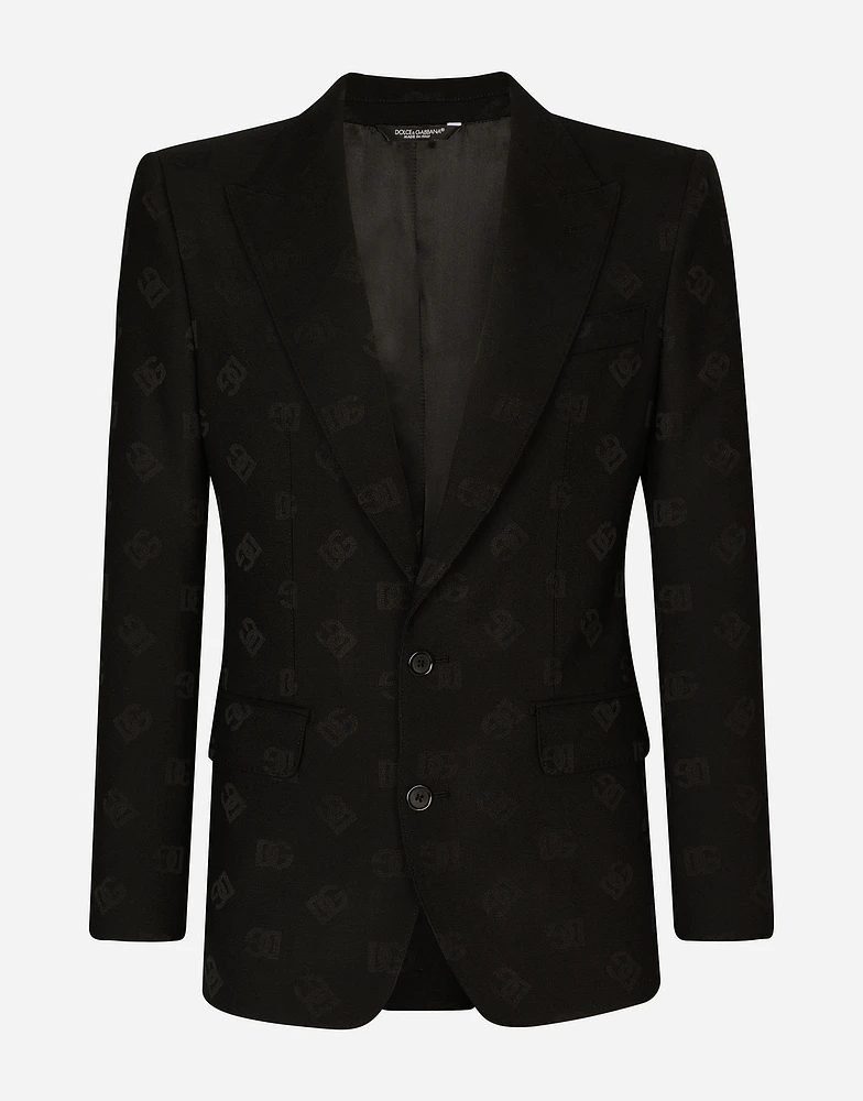 Single-breasted jacquard Sicilia-fit jacket with DG Monogram design