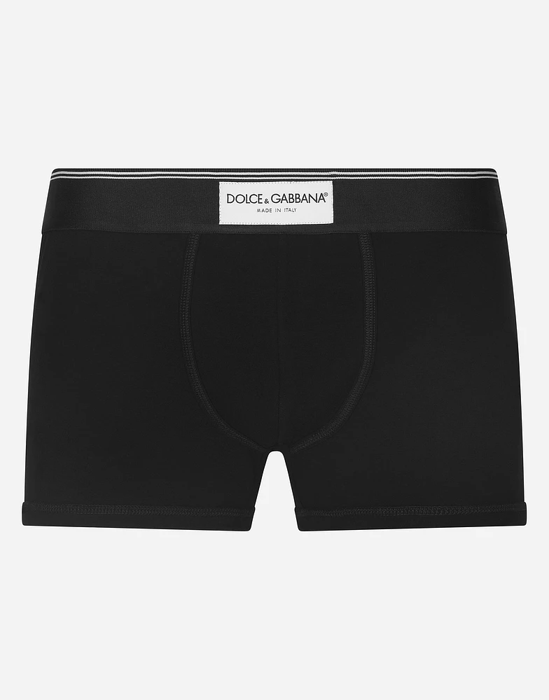 Two-way-stretch jersey boxers with patch