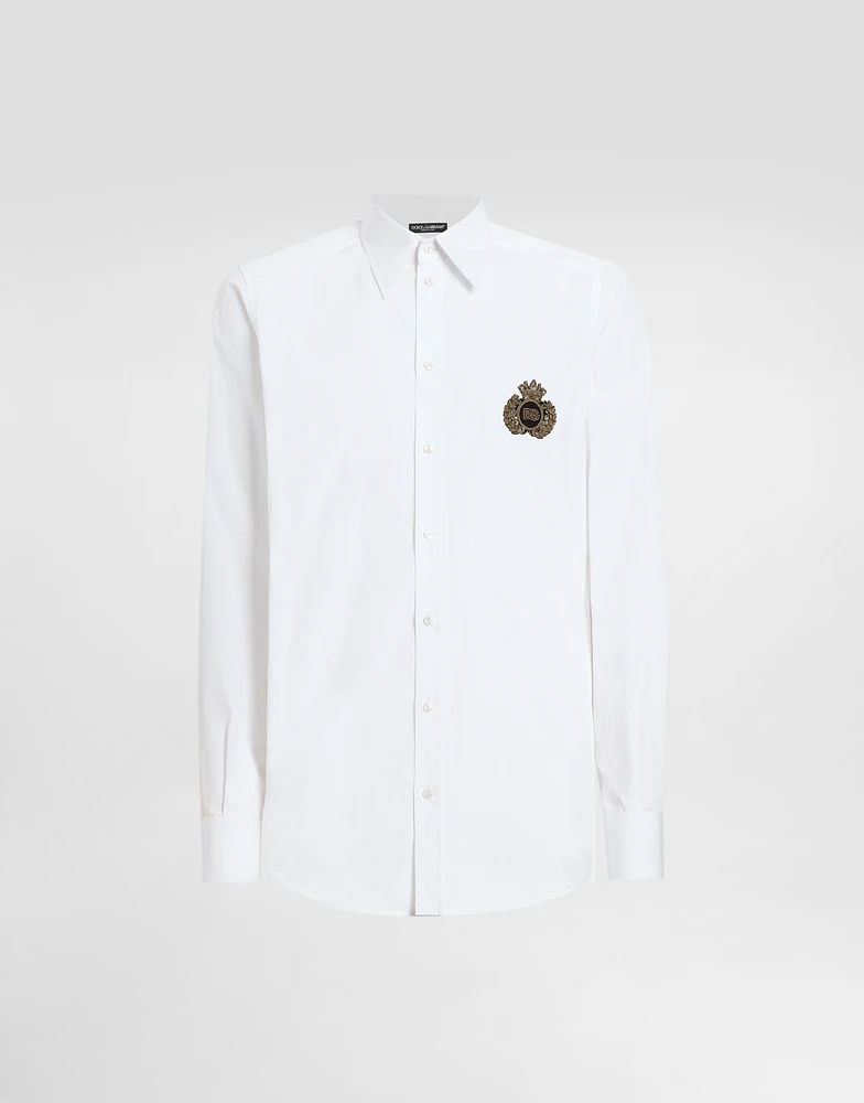 Cotton shirt with heraldic patch