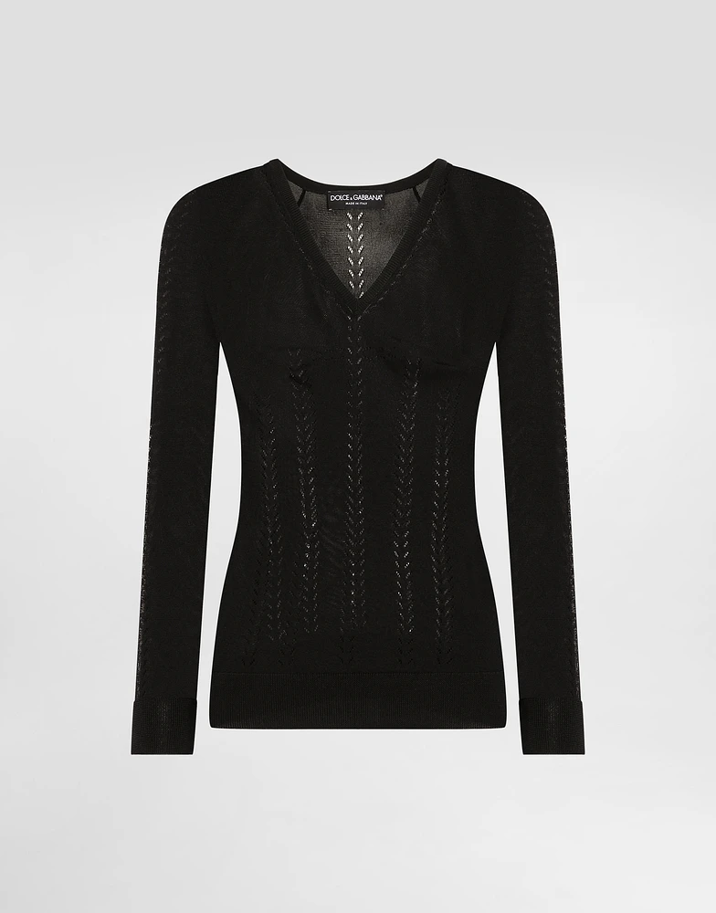 Silk v-neck sweater