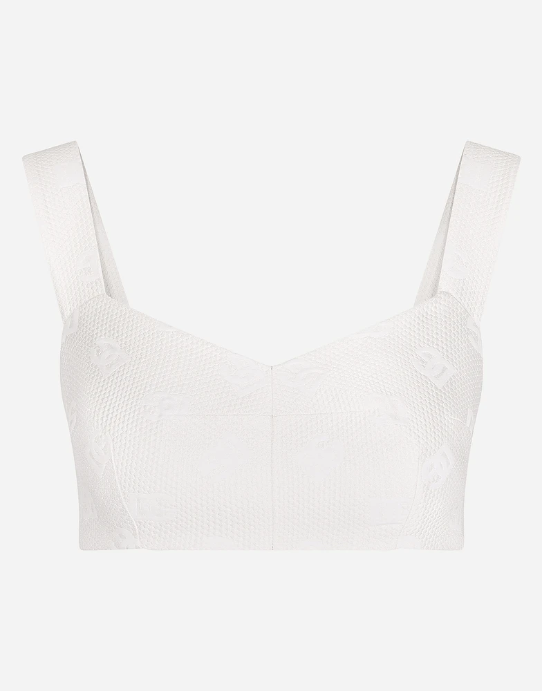 Jacquard corset with all-over DG logo