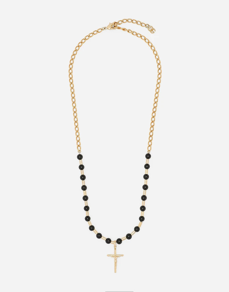Sphere necklace with “DNA” cross