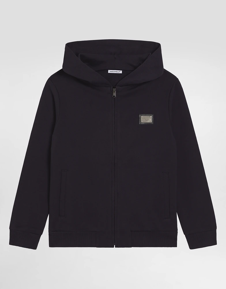 Zipped hoodie with DG logo plaque