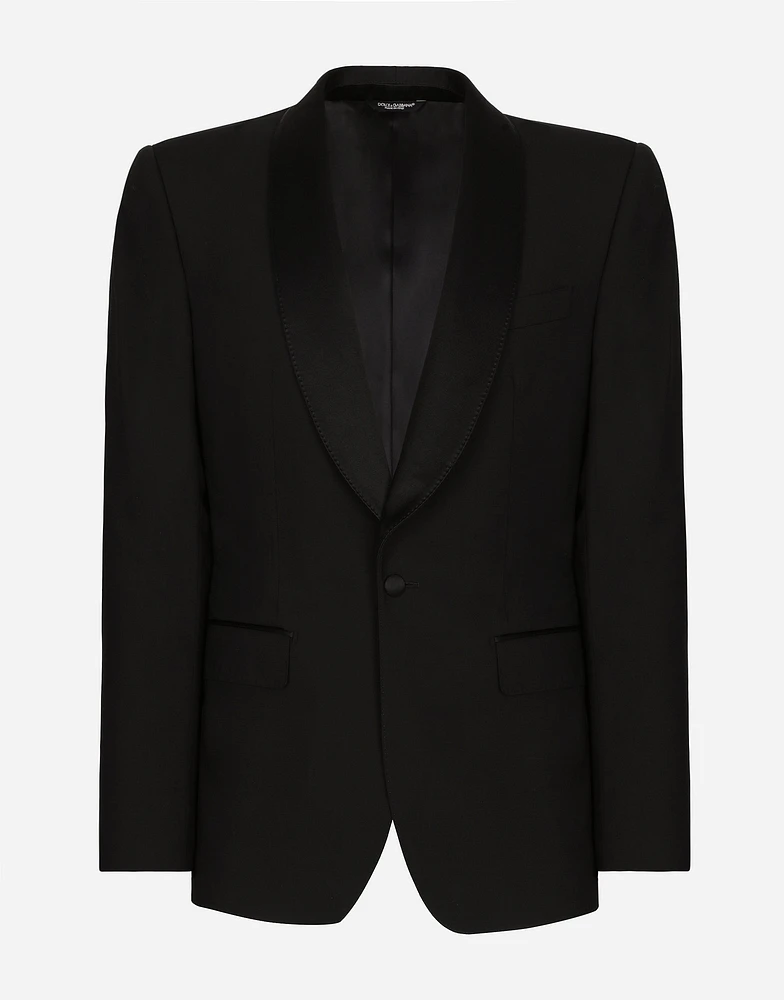 Single-breasted stretch wool Sicilia-fit tuxedo jacket
