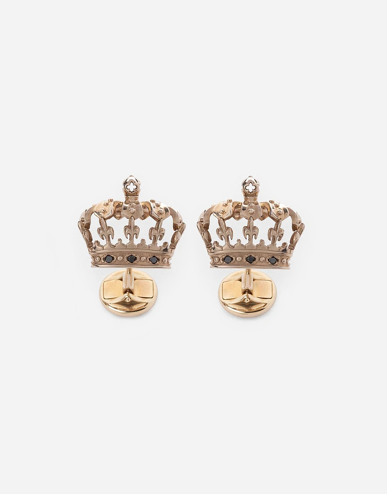 Royal Cufflinks 18-carat white gold and black diamonds
