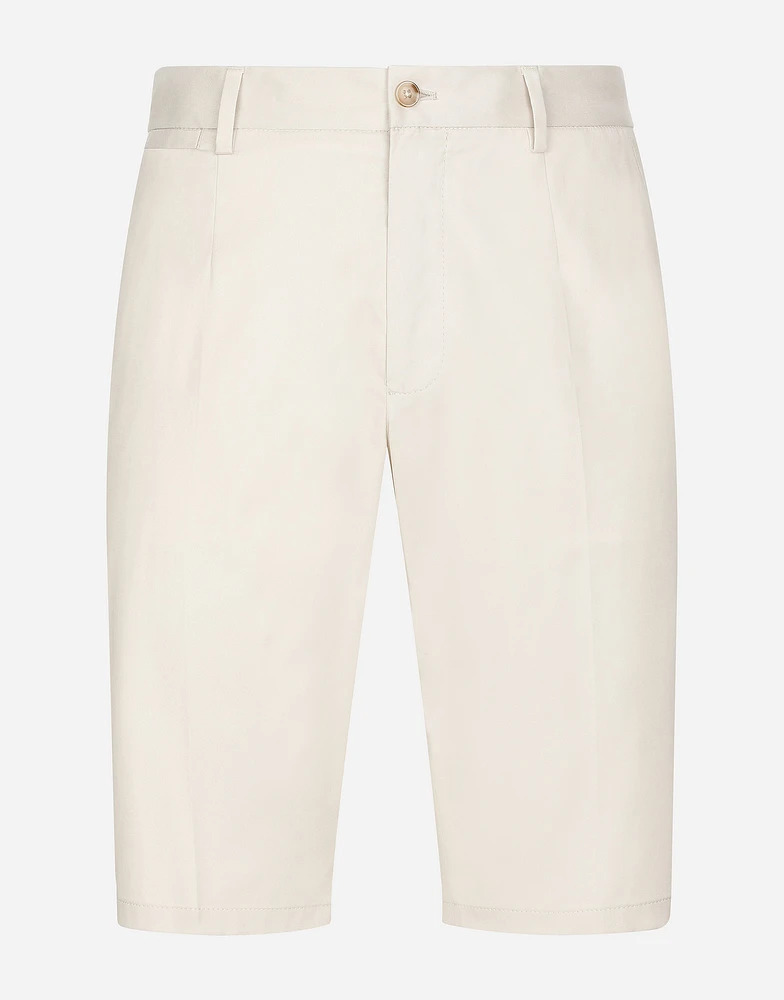 Stretch cotton shorts with DG patch