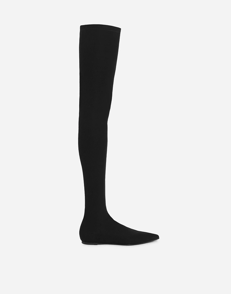 Stretch jersey thigh-high boots