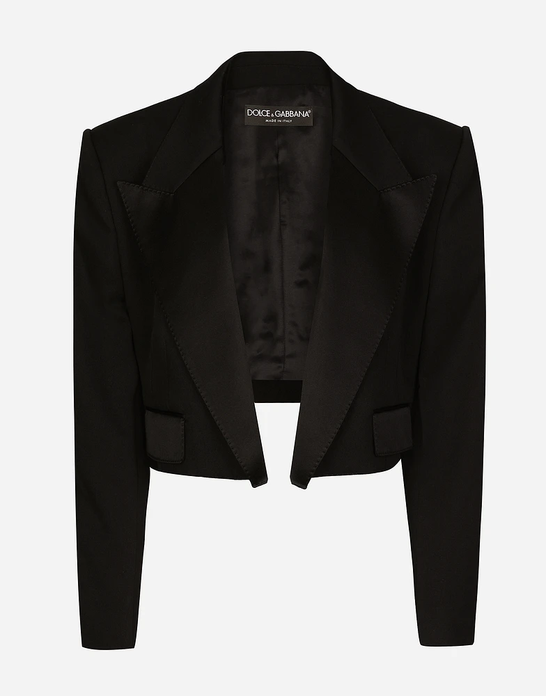 Wool gabardine Spencer tuxedo jacket