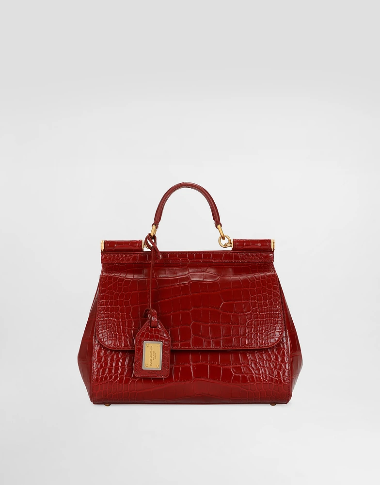 Large Sicily handbag in alligator leather
