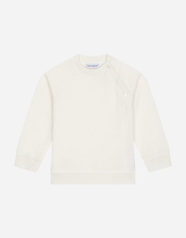Round-neck sweatshirt with jacquard DG logo