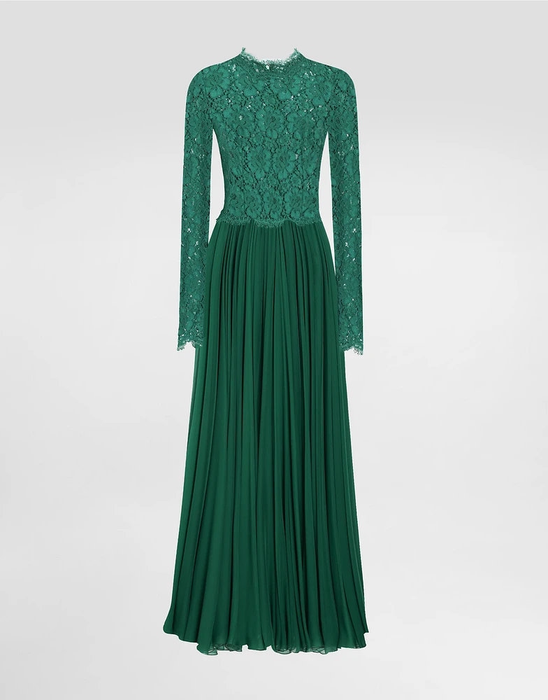 Long chiffon and lace dress