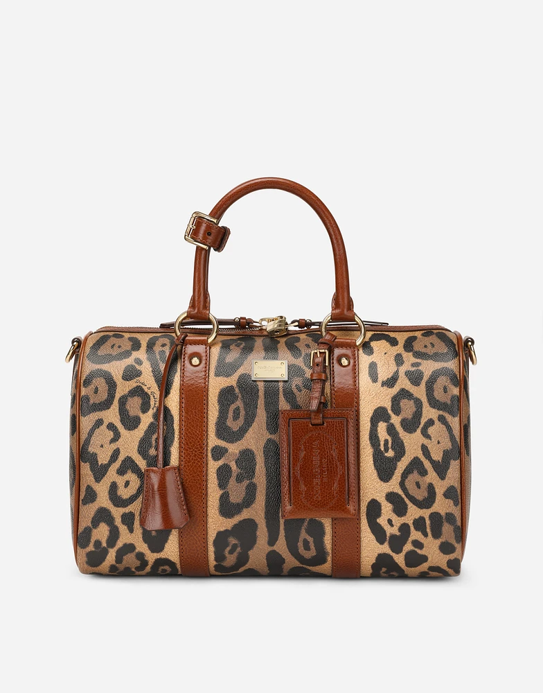 Leopard-print Crespo handbag with branded plate