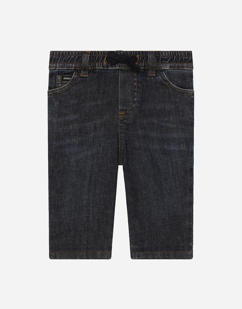 Blue stretch denim jeans