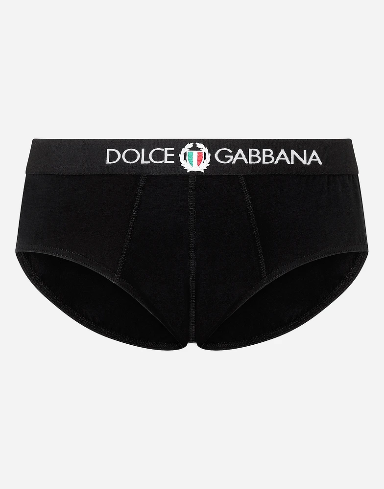 Stretch cotton mid briefs