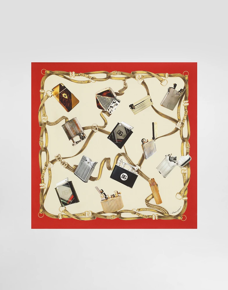Silk scarf with lighter print