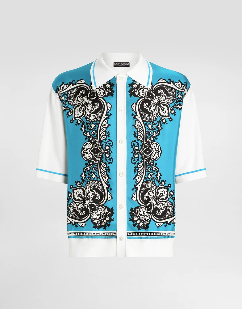 Silk and cotton shirt with bandanna print