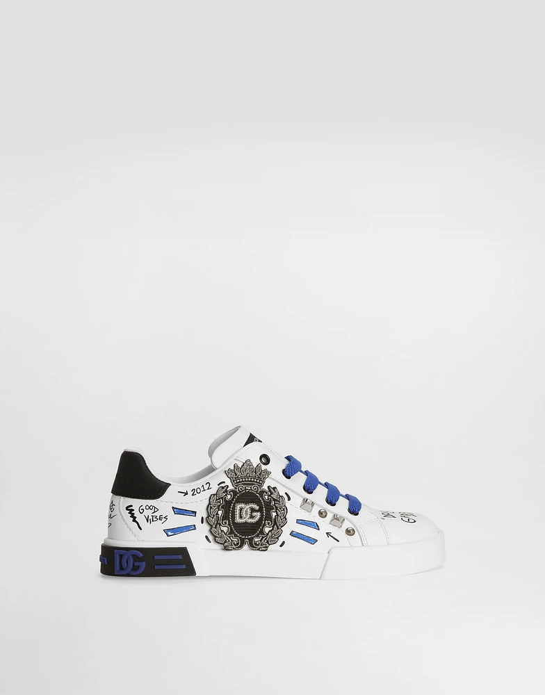 Printed calfskin Portofino Light sneakers