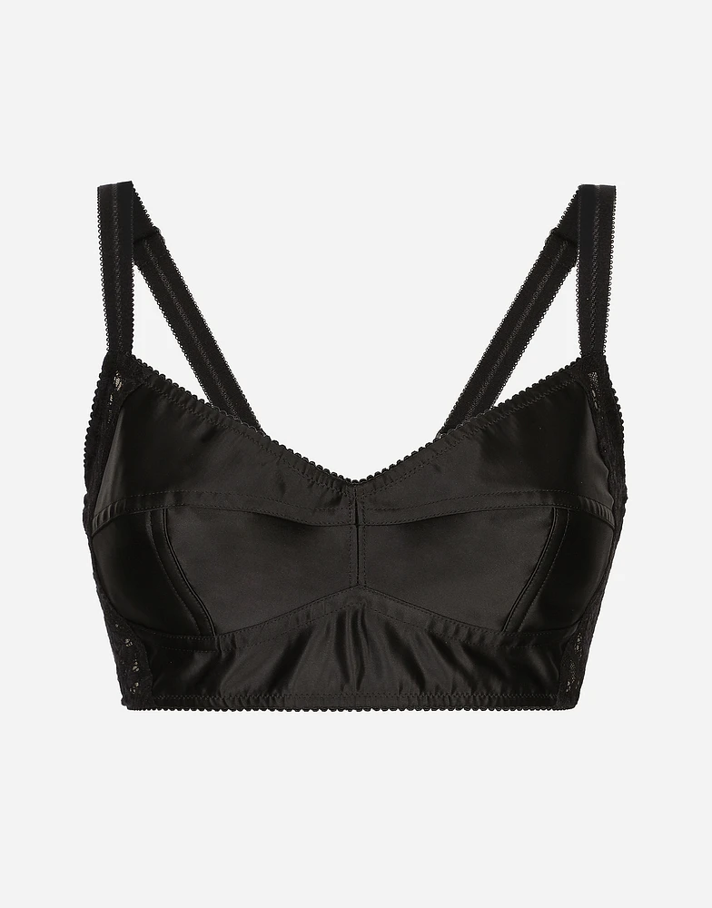 Satin and lace bralette top