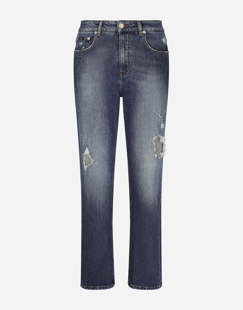 Boyfriend jeans with rips
