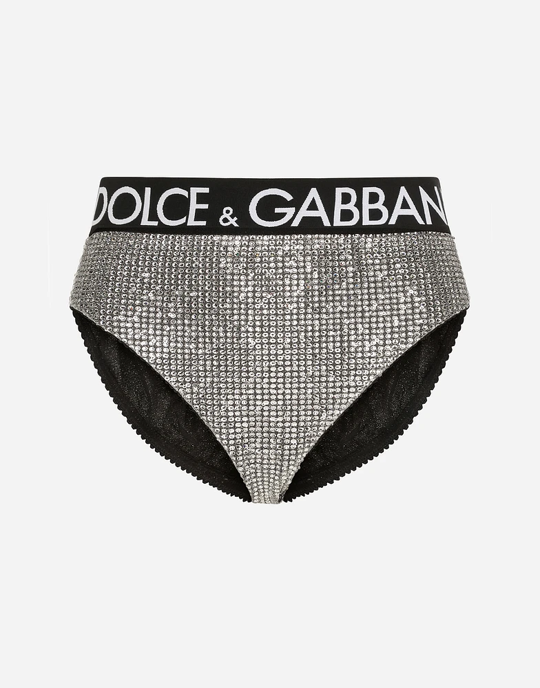 High-waisted briefs with branded elastic