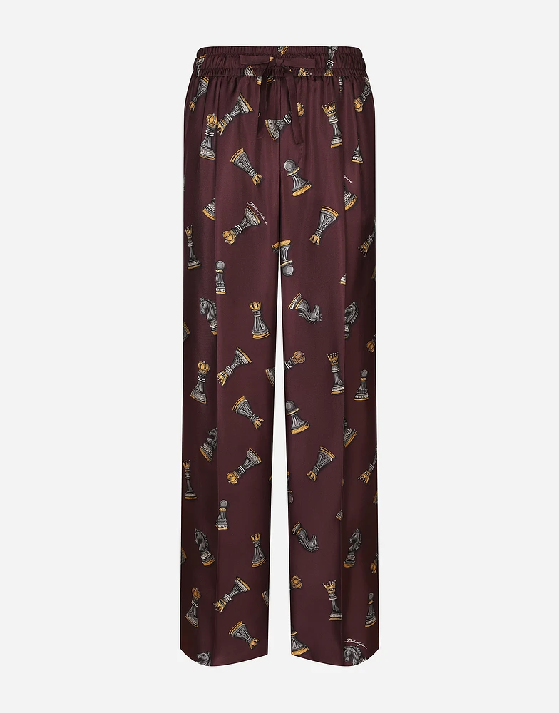 Silk jogging pants