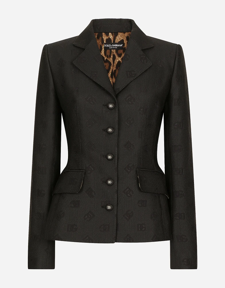 Quilted jacquard Dolce jacket with DG logo