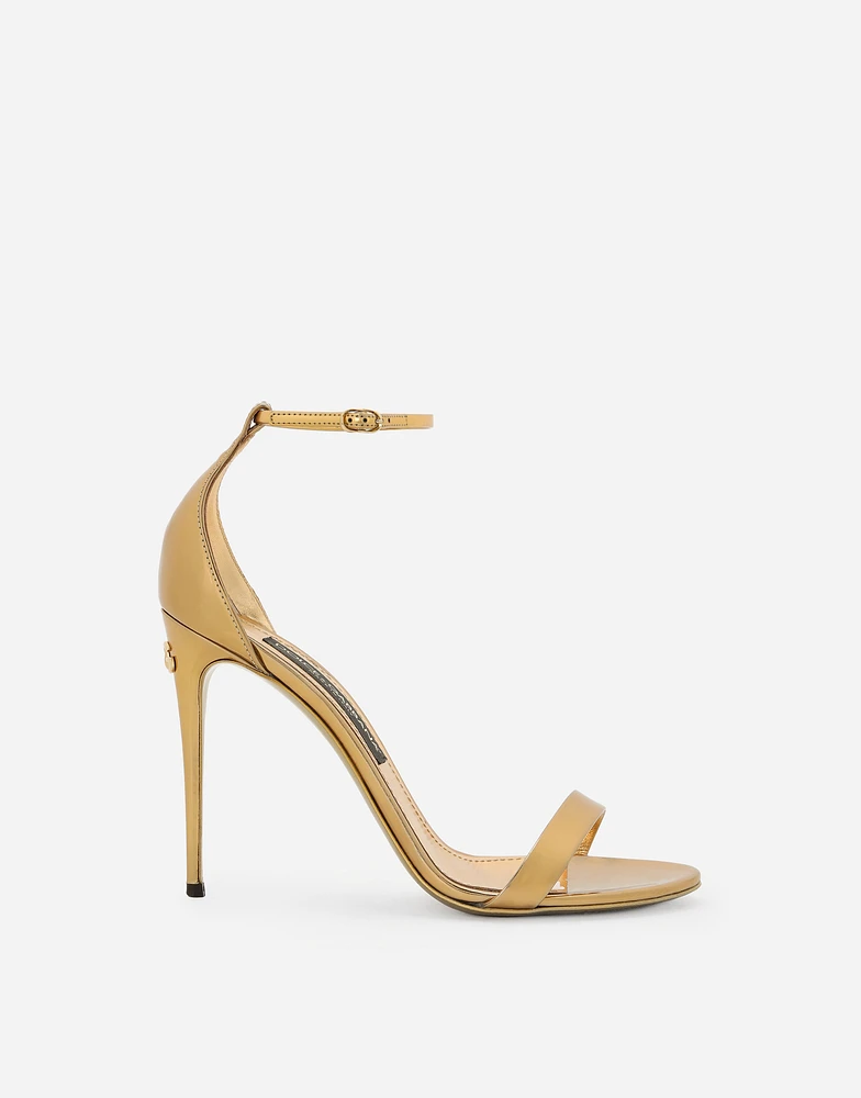 Mirrored-effect calfskin sandals