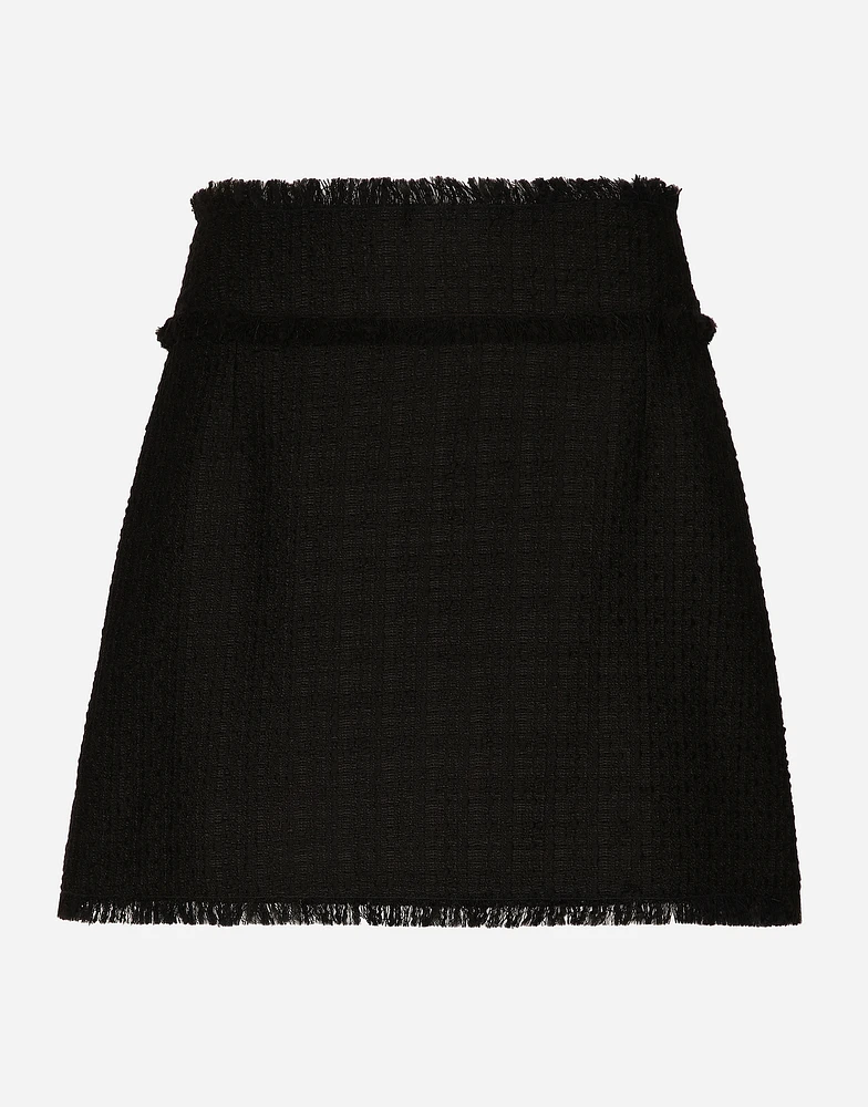 Raschel tweed miniskirt