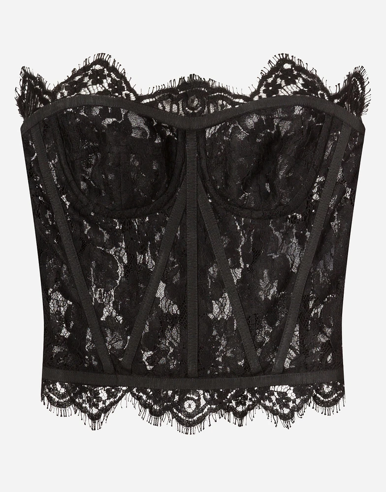 Short galloon lace bustier
